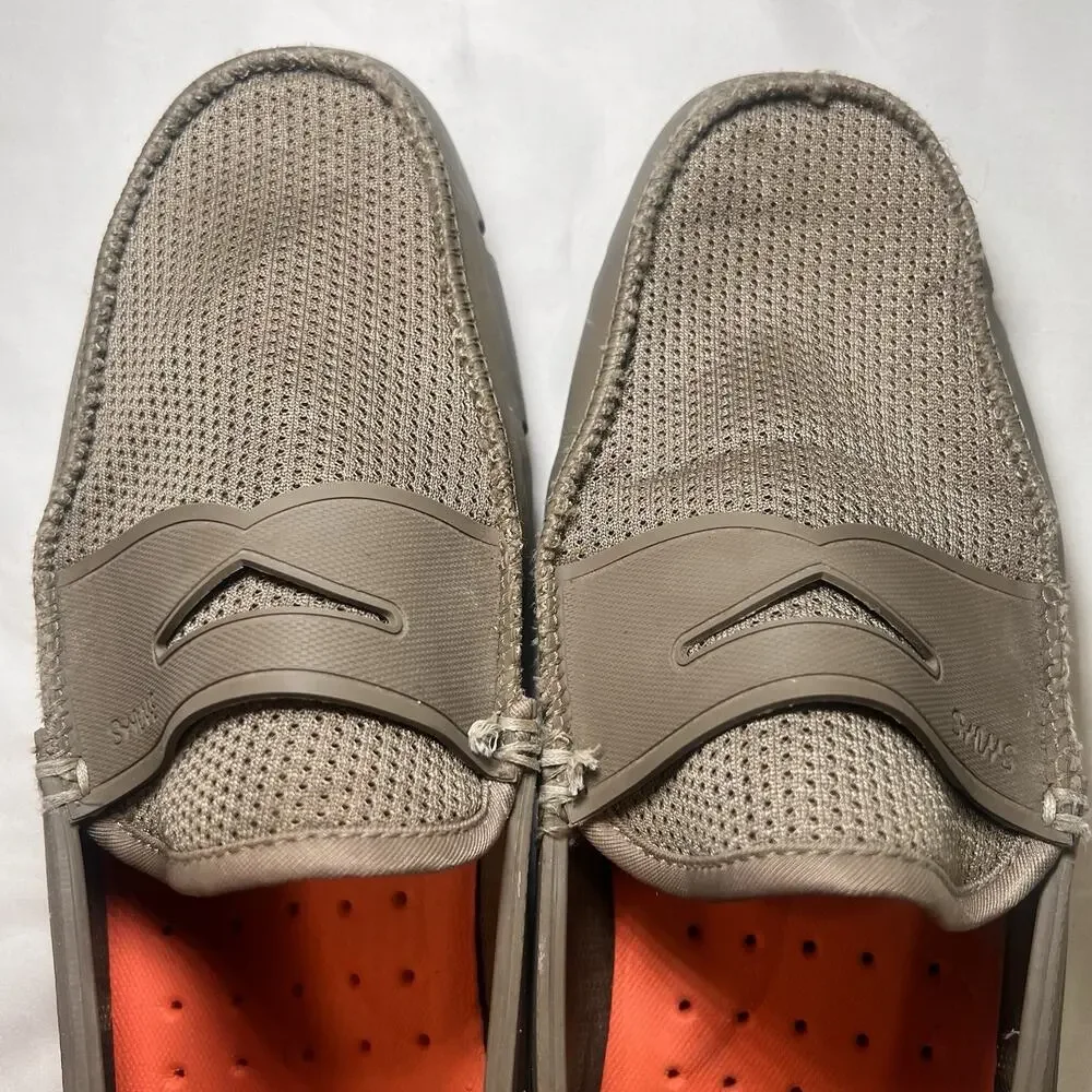 SWIMS Penny Loafers Mens Size 9 Army Green Olive Mesh Water Resistant Boat Shoes